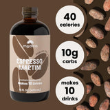 Modica Espresso Martini - Premium Non-Alcoholic Cocktail & Mocktail Mixer (10 Servings) Created by Award-Winning Mixologist