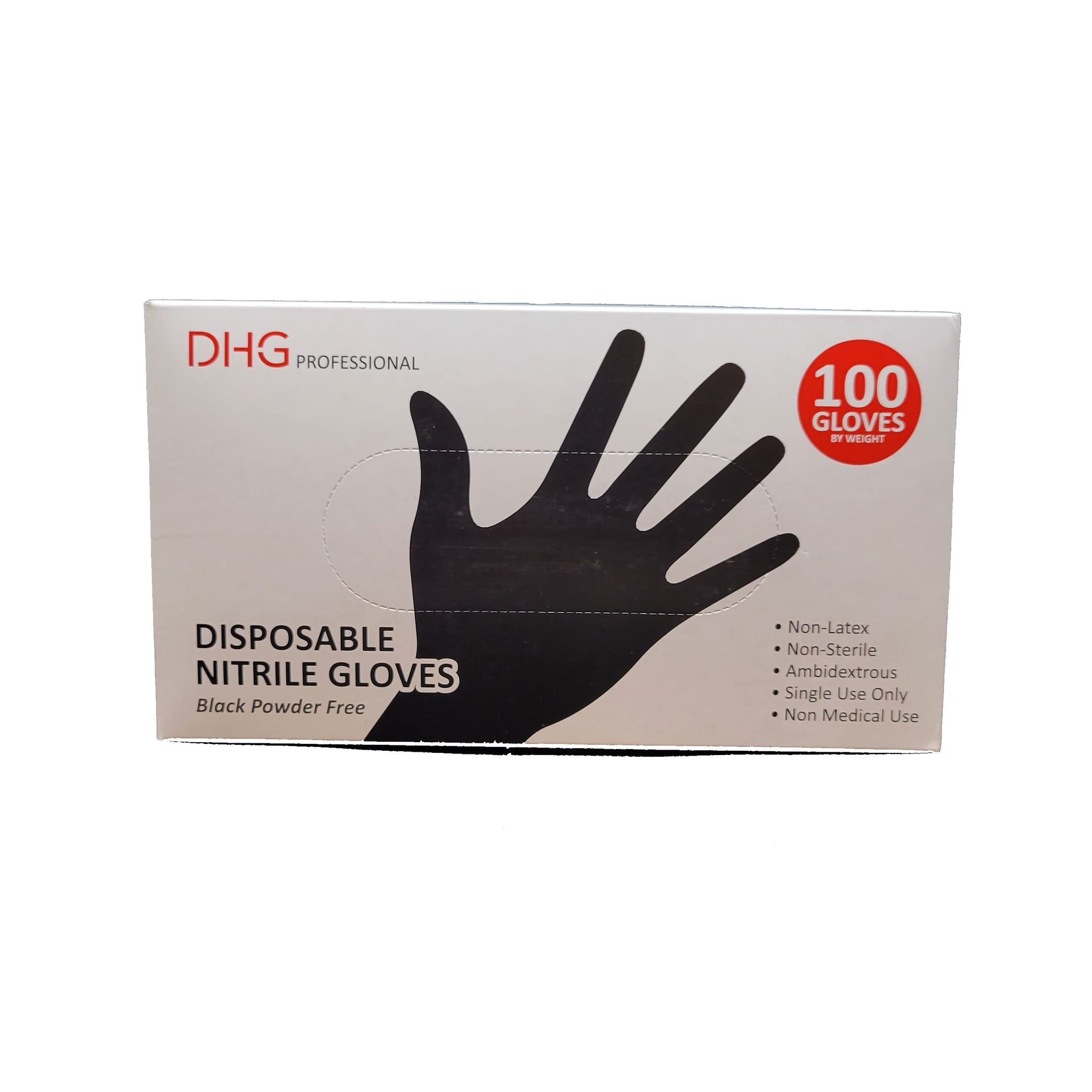 DHG PROFESSIONAL Large, Black Nitrile Disposable Gloves, Food Handling, Cleaning Gloves, Non-Latex, Ambidextrous