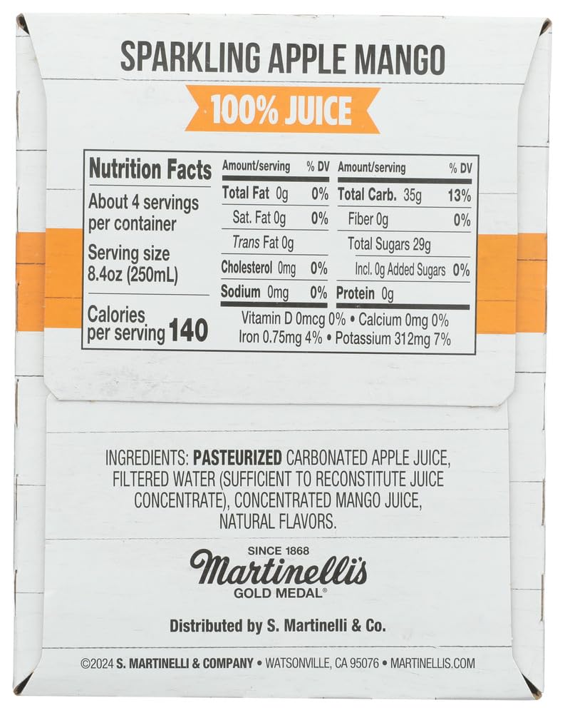 Martinellis Sparkling Apple Mango Juice 4Pk, 8.4 Fz