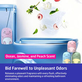 CloudMades Cute Dinosaur-Shaped Toilet Bowl Cleaner Bottle, Bathroom Toilet Tank Cleaner with Ocean, Jasmine, and Peach Scent,Three bottles can be