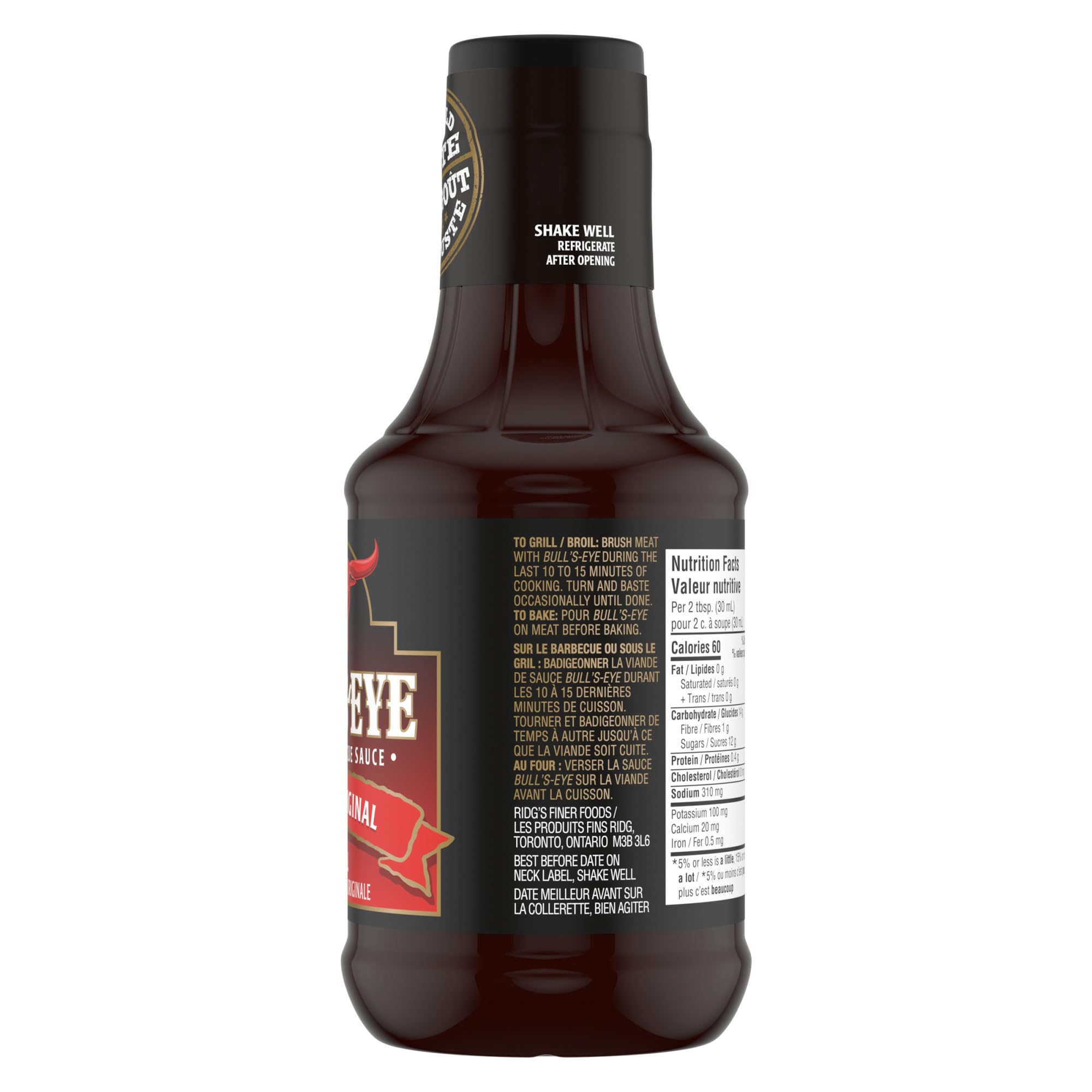 BULL'S-EYE Bold Original BBQ Sauce, 425ml/14oz, {Imported from Canada}