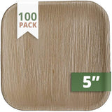 CaterEco Square Palm Leaf Plates Set (Pack of 100) | Appetizer Or Dessert Plates | Ecofriendly Disposable Dinnerware | Heavy Duty Biodegradable Party
