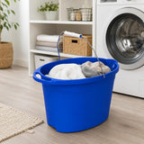 CORVANTA GLOBAL 12 Quart Plastic Oval Bucket, Blue Multi-Purpose Utility Pail for Cleaning, Storage, Rinsing, Laundry, Car Wash, Home, Garage, Indoor