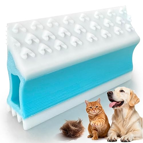 4-ni-1 Brush Pet Hair Remover & Detailing Tools | Reusable Fur Remover for Car Interior, Carpet, Bedding,Couch & Pet Furniture (M (5 Inch))