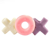 Hugs and Kisses X’s and O’s Valentines Candy - Fun shaped Gummies - Pink Strawberry, White Pineapple, and Purple Grape Valentines Candy Gummy Bites (1