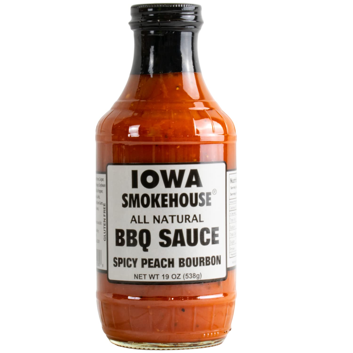 IOWA SMOKEHOUSE BBQ Sauce, 19 oz bottle (Peach Bourbon)