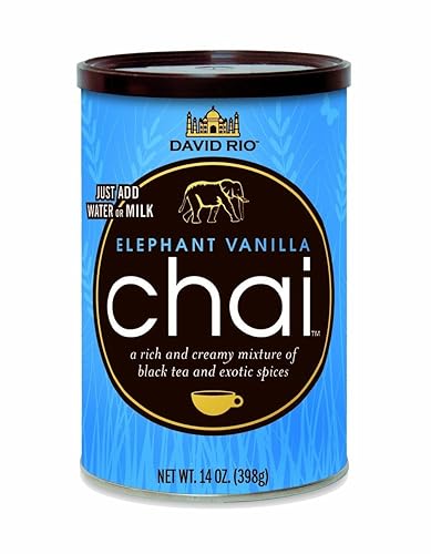 David Rio Elephant Vanilla Chai Mix - 14 oz. Canister-CASE OF 6 CANS