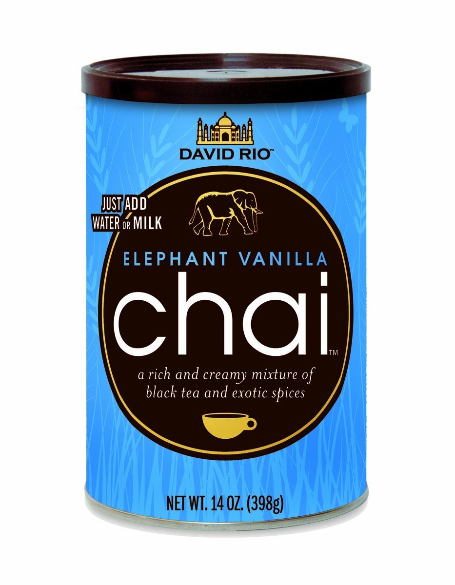 David Rio Elephant Vanilla Chai Mix - 14 oz. Canister-CASE OF 6 CANS