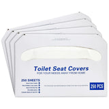 Juvale Toilet Seat Covers - 14 x 16 in, White, 1000 Pcs, 4 Packs of 250 - Disposable Flushable Paper Toilet Liners & Seat Covers for Bathroom & Travel