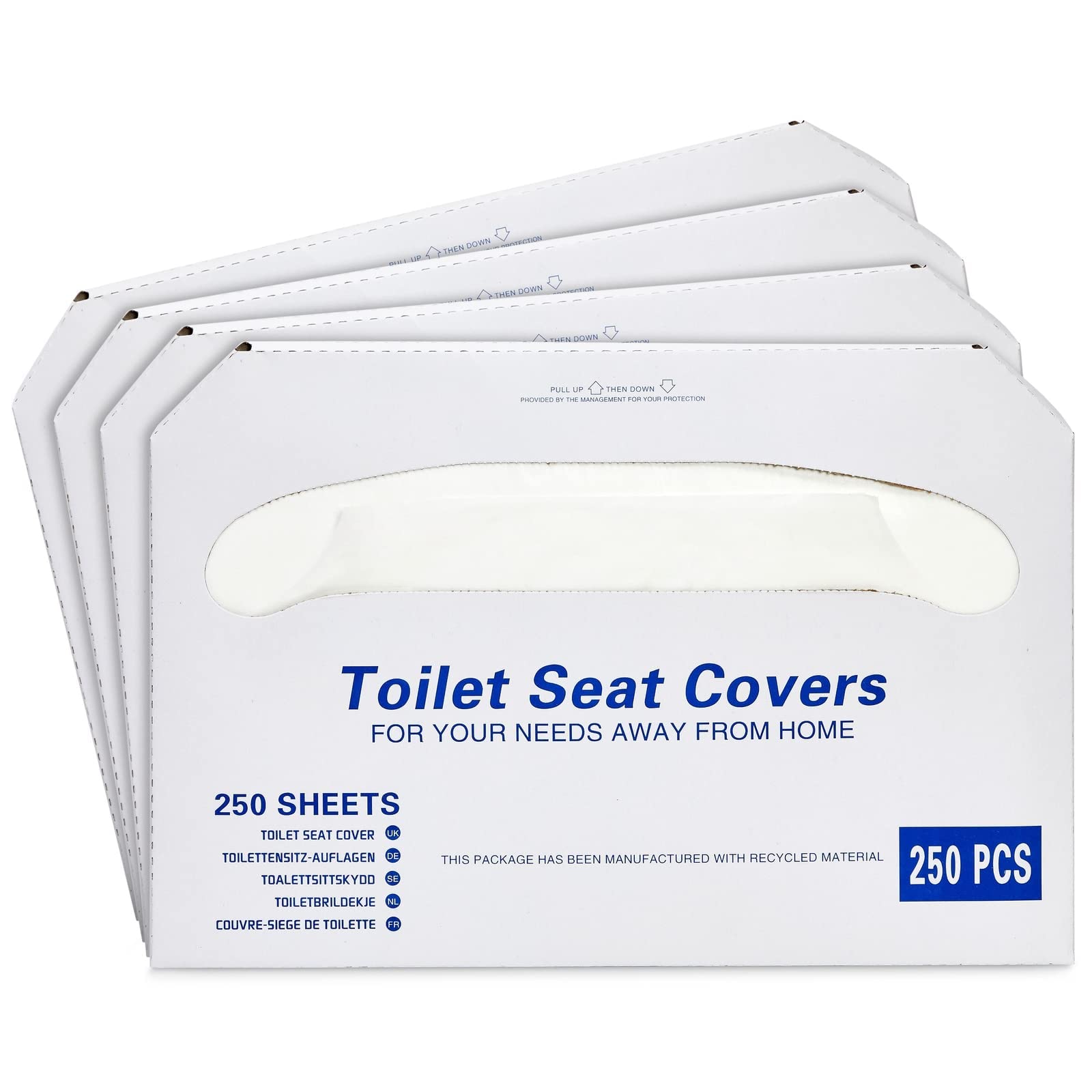 Juvale Toilet Seat Covers - 14 x 16 in, White, 1000 Pcs, 4 Packs of 250 - Disposable Flushable Paper Toilet Liners & Seat Covers for Bathroom & Travel