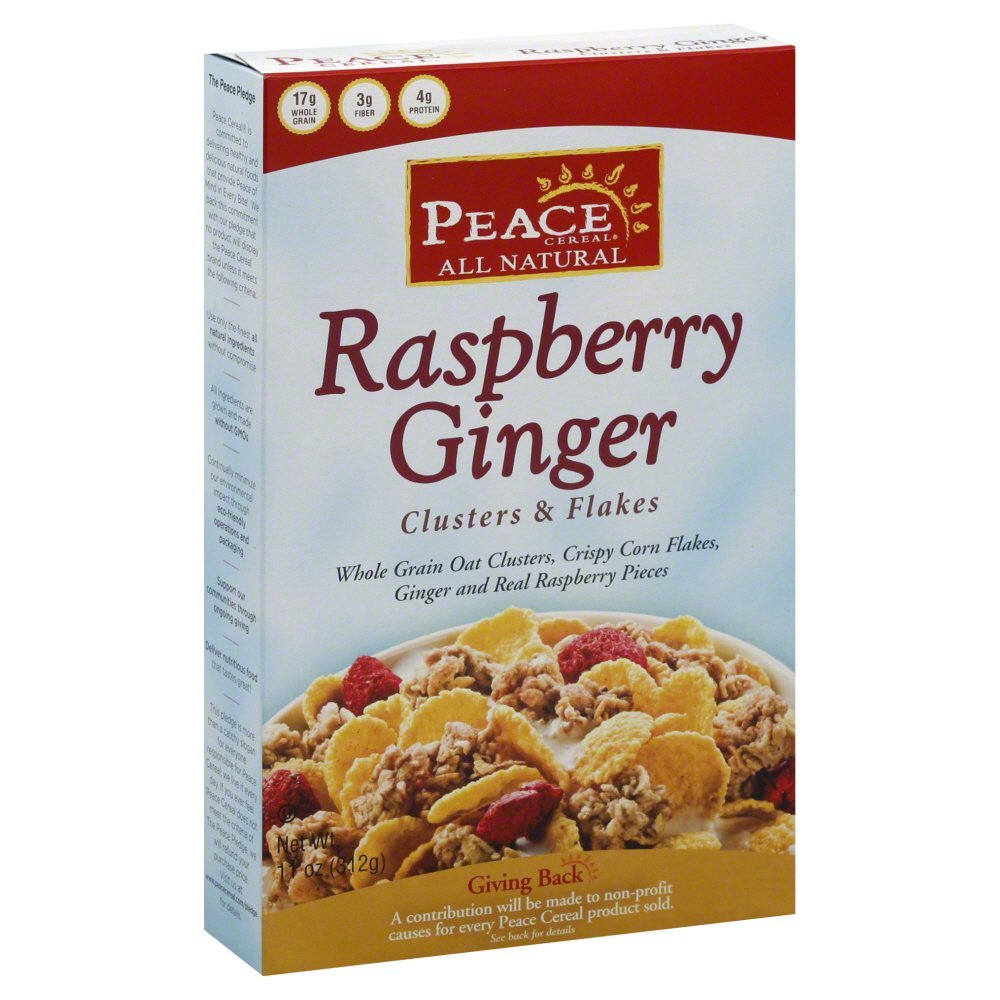 Peace Cereal Raspberry Ginger Cereal, 11 Ounce -- 6 per case.