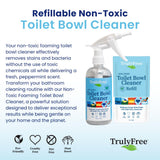 Truly Free Toilet Bowl Cleaner - Heavy-Duty Stain Remover - Septic Safe, Plant-Based Formula - Fresh Peppermint Scent - 16 oz Reusable Empty Bottle +