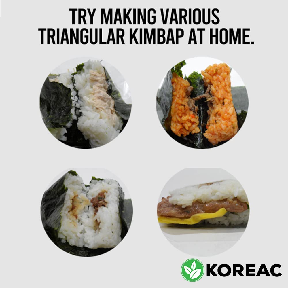 KOREAC_ [50 Sheets] Seaweed Wrappers for Triangular Onigiri Rice Ball (50sheets), Korean laver (Gim)_Made in Korea