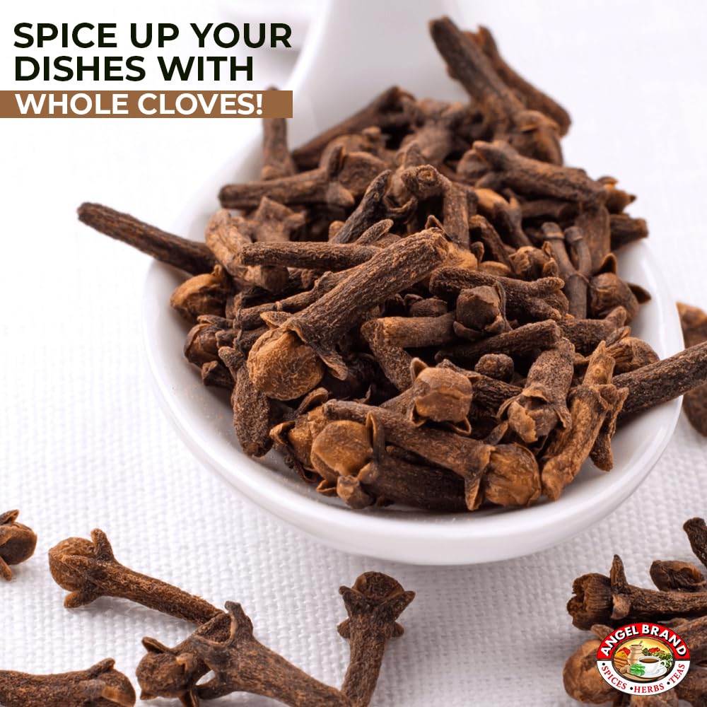 Angel Brand Whole Cloves - Harvested from dried clove tree buds, add bold flavor with hints of sweetness and spice. Ideal for baking - Fresh, Aromatic