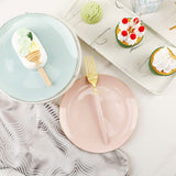 LIYH 96 Pcs Pink and Gold Disposable Plastic Dessert Plates and Forks Set - 7.5" Plastic Appetizer Plates & 9" Gold Cake Forks for Tea Parties