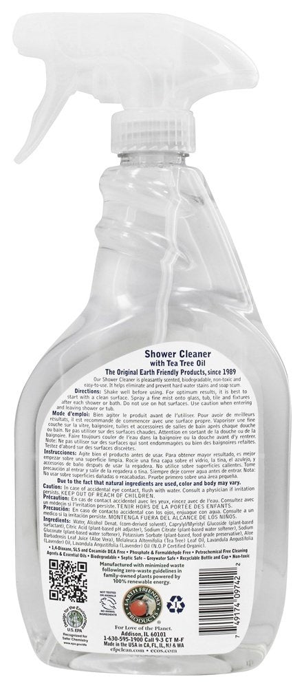 Earth Friendly Products Shower Kleener Made with Tea Tree Oil, 22 Ounces (Pack of 12)