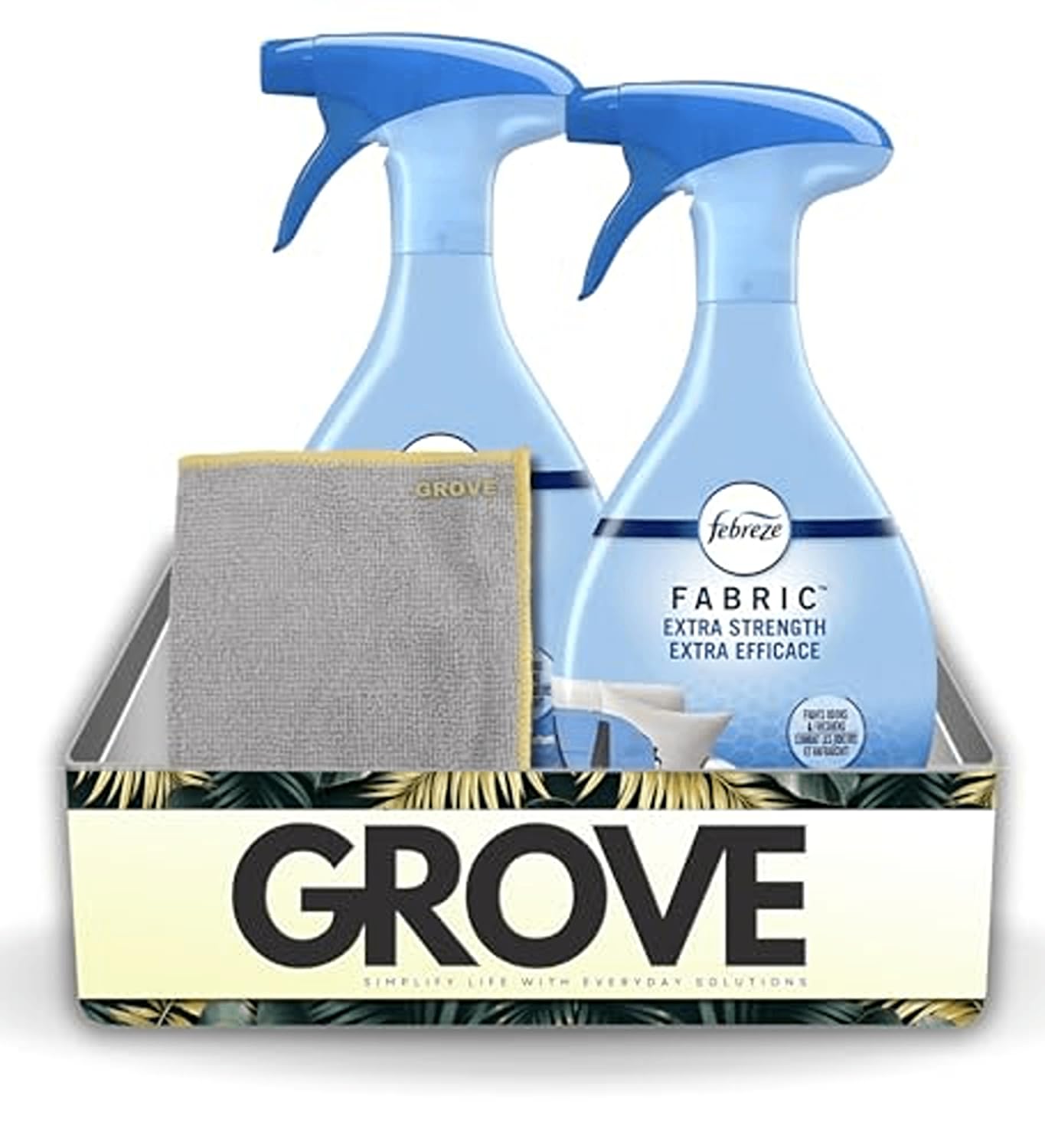 Fabric Refresher Spray 23.6 oz Bundle with Microfiber Cloth - Fabric Freshener Spray for Sofas, Curtains, and Hard-to-Wash Fabrics - Eliminates Odors