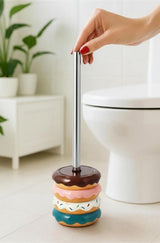 Deep & Sturdy Toilet Bowl Brush with Holder - Doughnut Bowl Brush - Durable Scrubbing - Toilet Cleaners - Household Essentials - Bathroom Cleaner