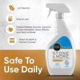 MB-5 Stone & More, All Purpose Cleaning Spray Kitchen Counter Cleaner Spray for Marble and Granite- No Streak Formula for Stone, Glass, Granite