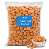 Caramel Cubes Candy - 2 lb Bulk Bag - Individually Wrapped Classic Caramel Candy - Soft Chewy Caramels for Baking, Candy Bowls, Parties, and Snacking