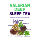 Secrets Of Tea Valerian Sleep Tea - Natural USDA Organic Caffeine-Free Tea- Herbal Tea for Sleep and Relaxation with Lavender, Chamomile and Lemon