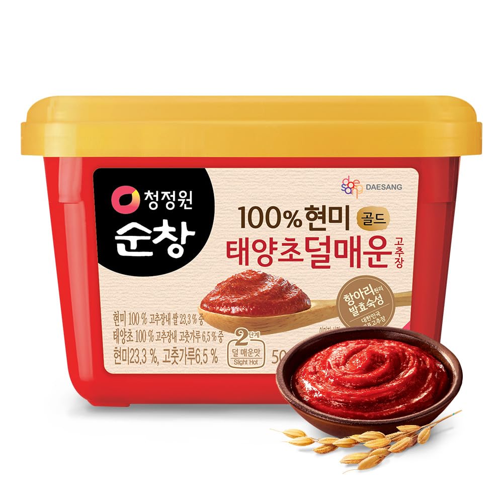 Gochujang Premium - Korean Red Chili Paste [ Mild | 1.1 lb (500g) ] - Gluten-Free/ 0 Fat/ 0 Cholesterol / (40 Calories/Serving) | Spicy & Sweet Savory