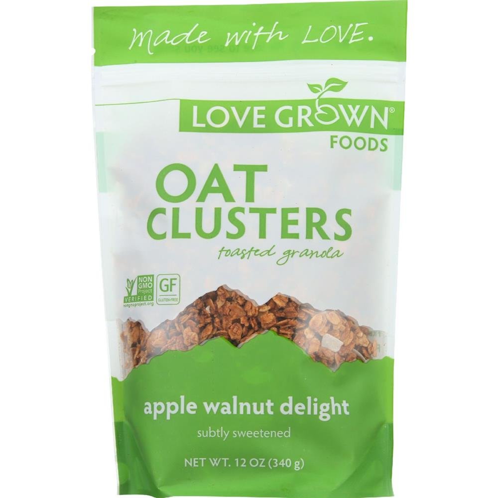 Love Grown Apple Walnut Delight Oat Clusters, 12 oz. Bag, 6-Pack