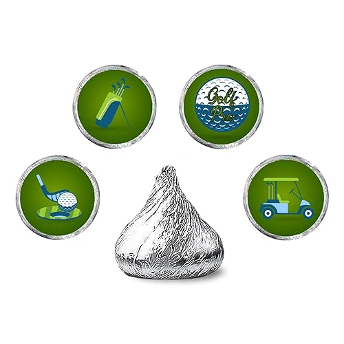 Golf Theme Round Candy Sticker - Golfing Birthday or Retirement Party Favors Sticker Labels Fit Chocolate Candy (160 Pieces