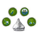 Golf Theme Round Candy Sticker - Golfing Birthday or Retirement Party Favors Sticker Labels Fit Chocolate Candy (160 Pieces