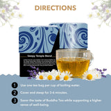 Buddha Teas - Sleepy Temple Blend - Organic Herbal Tea - For Health & Wellbeing - Blend of Herbs & Flowers - Clean Ingredients - Caffeine Free - OU