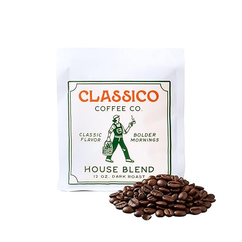 Terra Kaffe Classico House Blend Coffee, Dark Roast Whole Bean, Low Acid Low Oil, Designed for Super Automatic Espresso Machines, Small-Batch Roasted