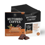 Mutombo Medium Roast Coffee Sachets | Single Serve Pouches | House Blend Coffee Packets | 0.5oz (12.5g) | Gourmet Balanced Acidity, 100% Arabica