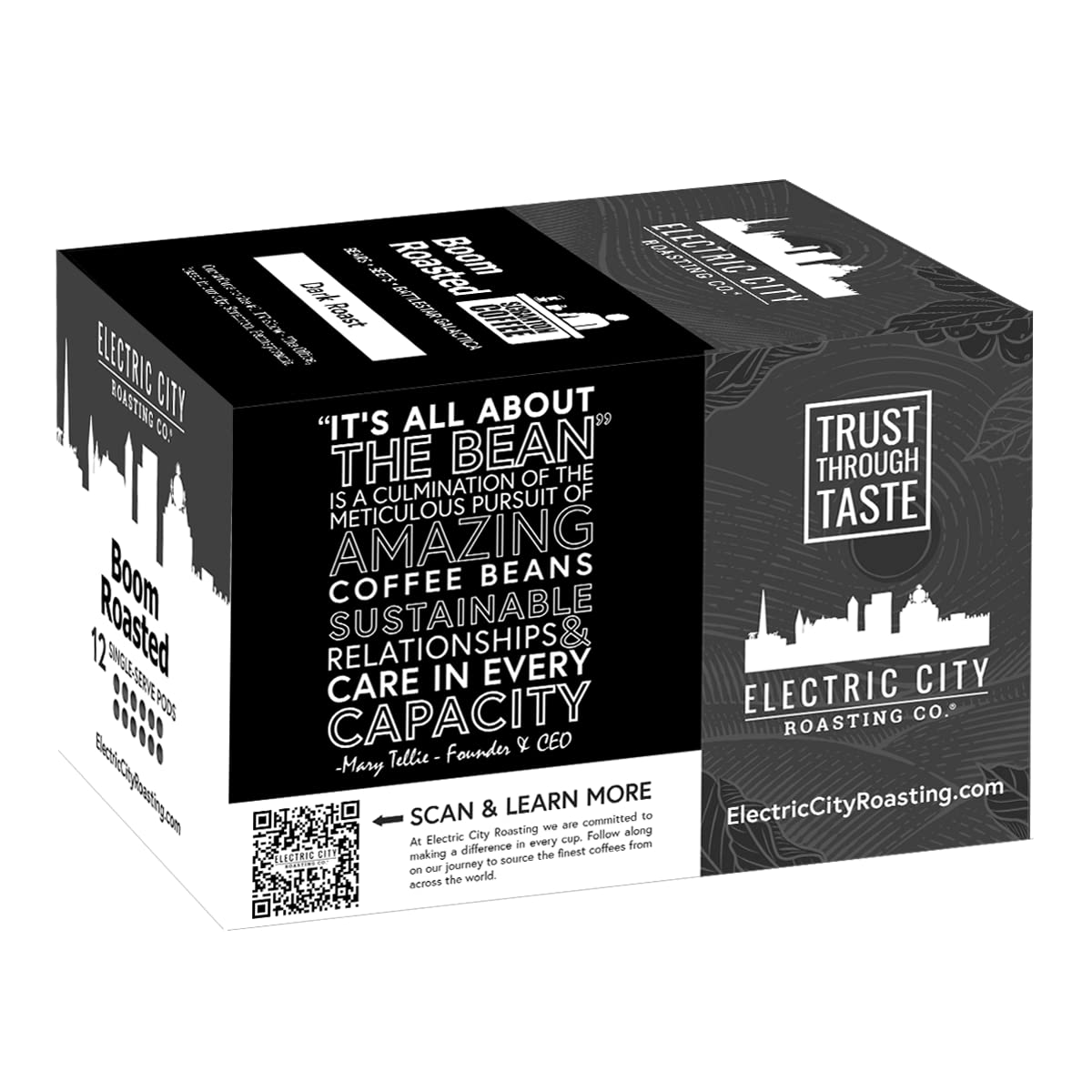Boom Roasted Coffee, Single Serve K-Cup Pods, Keurig Compatible, Dark Roast, Electric City Roasting, The Office Gifts, Specialty Coffee