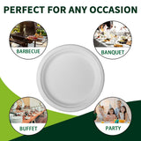 10 Inch Compostable Paper Plates?White 150 Pack?, 100% Sugarcane Bagasse Large Disposable Plates, Sturdy Heavy Duty, Biodegradable Dinnerware