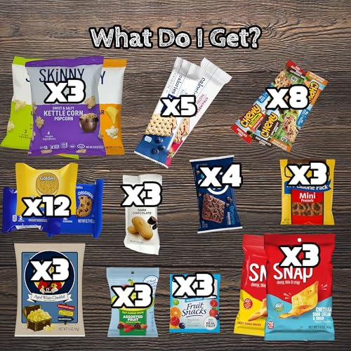 Low Calorie Snacks Variety Pack with 100 Calorie Snacks - Healthy Snacks for Adults and Kids - 50 Count Bulk Snack Box Assembled by Bussin Boxes