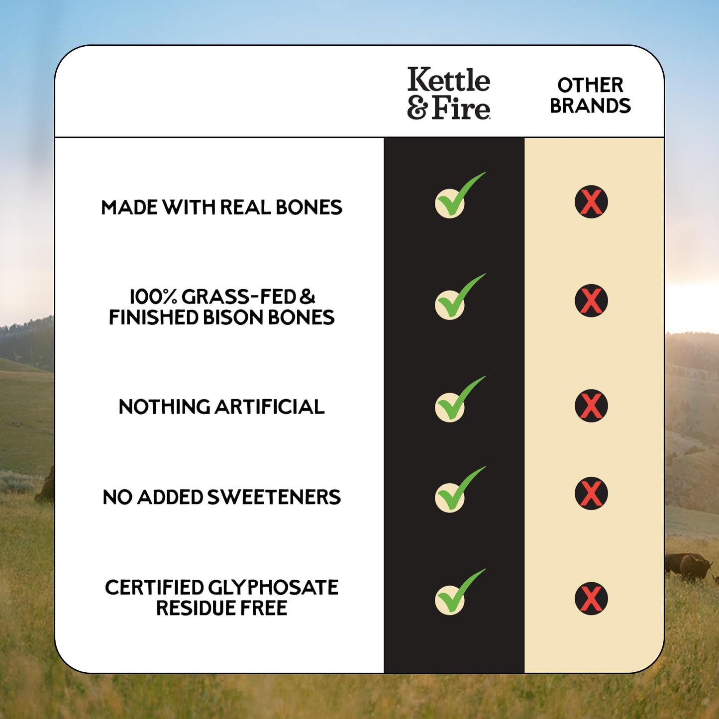 Kettle & Fire Bison Bone Broth, 16.9 OZ