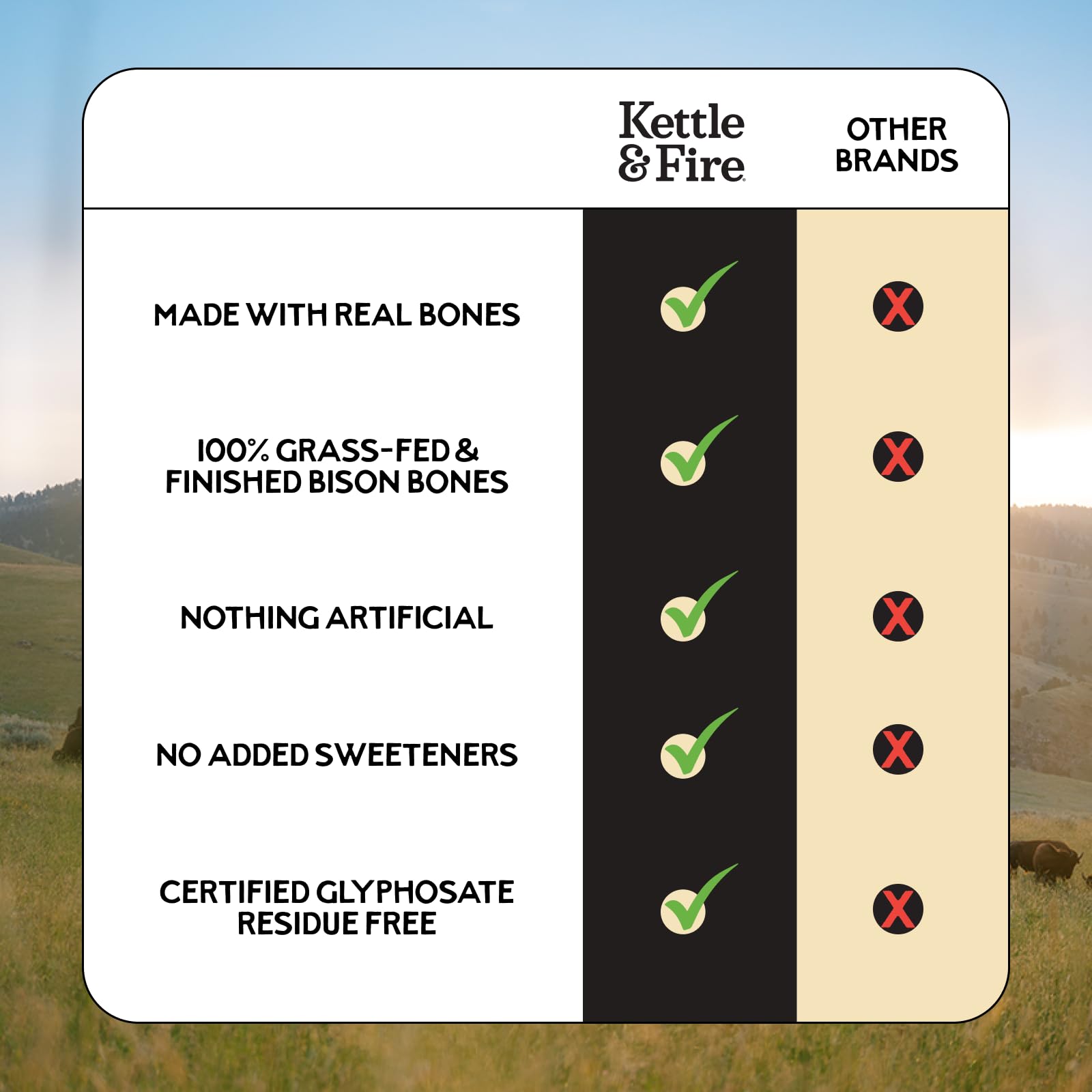Kettle & Fire Bison Bone Broth, 16.9 OZ