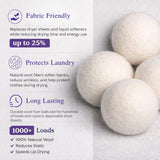 Wool Dryer Balls 6-Pack Set | Natural Fabric Softener Alternative | Reusable Laundry Balls | Eco Friendly Static Reduction
