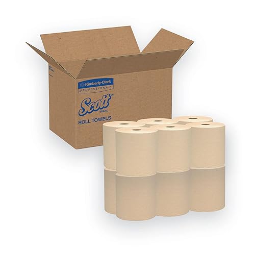 Scott 04142 Hard Roll Towels, 1.5-Inch Core, 8 x 800ft, Natural, 12 Rolls/Carton