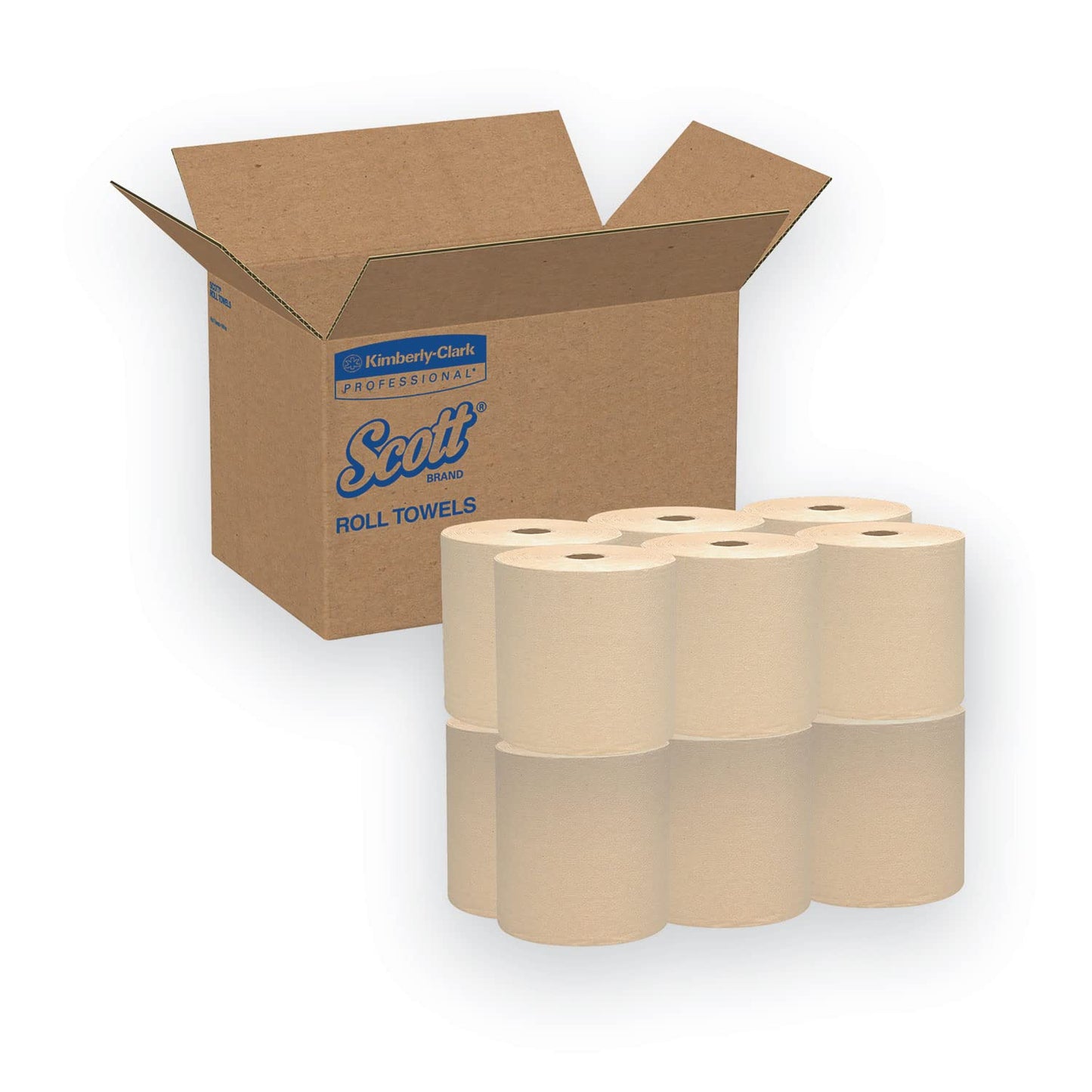 Scott 04142 Hard Roll Towels, 1.5-Inch Core, 8 x 800ft, Natural, 12 Rolls/Carton