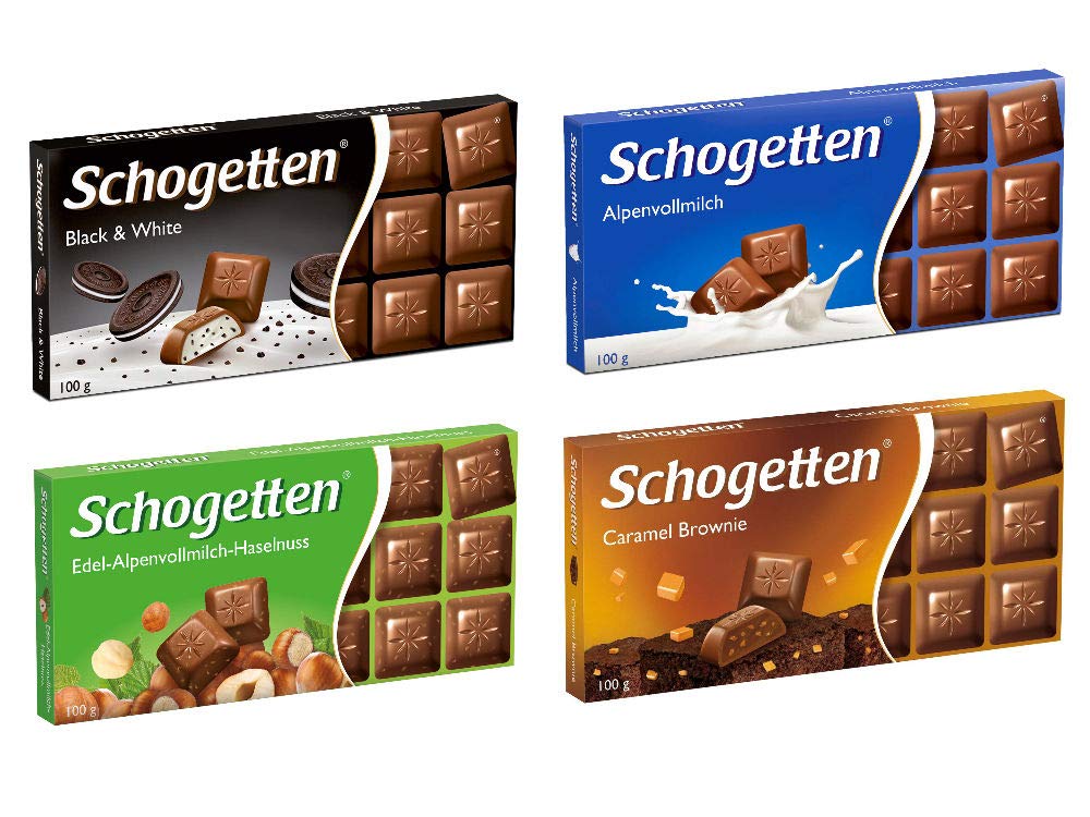 Schogetten German Chocolate Variety Pack (Bundle of 4)