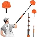 SISUPASSIE 20FT Reach Cobweb Duster with Extension Pole, High Ceiling Long Duster with 3-12FT Telescoping Pole, Spider Web Brush for Indoor Outdoor