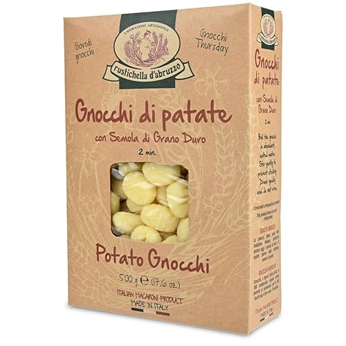 Rustichella d'Abruzzo Potato Gnocchi - 500g Traditional Italian Dumplings - Soft, Pillowy Texture - Cooks in Just 2 Minutes - Perfect for Hearty
