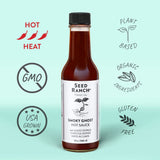 Seed Ranch Smoky Ghost Hot Sauce, 5 Oz. - Hot Spice - Ghost Pepper, Organic Gourmet Hot Sauce with Chipotle & Sweet & Spicy Dates - Vegan, Non-GMO
