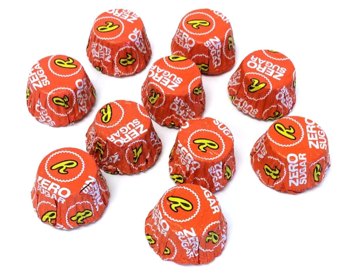 Reesees Zero Sugar Milk Chocolate Peanut Butter Cups - 1 LB Bulk Bag - Individually Wrapped Sugar Free Candy
