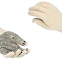 PackagingSuppliesByMail PSBM PVC Dot Gloves Single Side Work Safety Dotted Industrial Non-Disposable Glove Men's Size - Large 2 Dozens