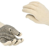 PackagingSuppliesByMail PSBM PVC Dot Gloves Single Side Work Safety Dotted Industrial Non-Disposable Glove Men's Size - Large 2 Dozens