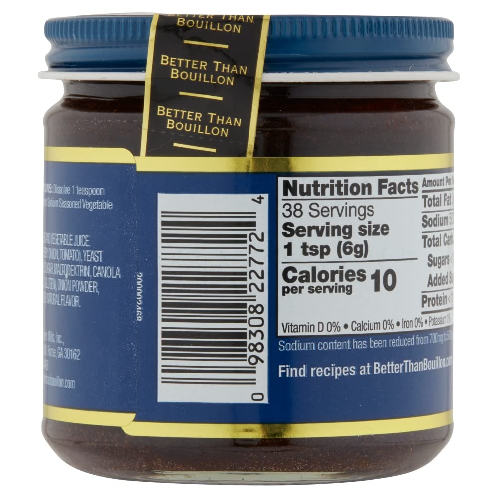 Better Than Bouillon Reduced Sodium Seasoned Vegetable Base, 8 oz
