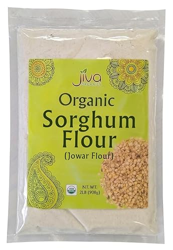 Jiva Organics Organic Sorghum Flour 2 Pound Bag - Jowar Flour, 100% Natural & Non-GMO