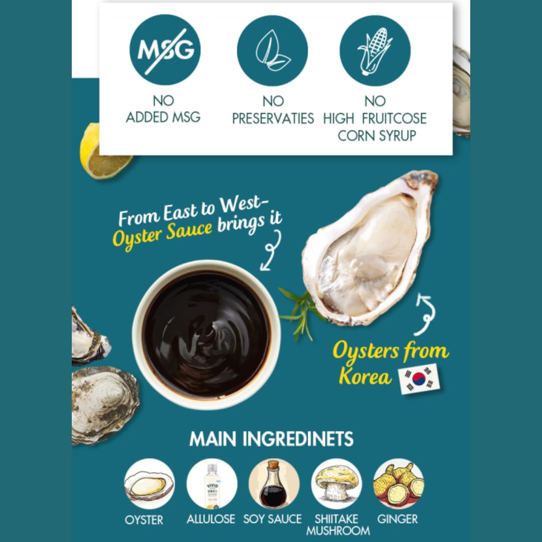 VIVID KITCHEN Oyster Sauce | Zero Sugar & Low-Calorie Sauces | No Preservatives | Versatile, Easy-to-Squeeze | for Cooking, Stir-Fries, Marinades,